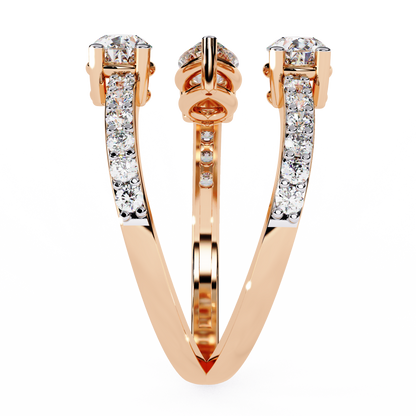 1.34Ct Pear And Round Cut Diamond Bypass Stunning Vintage Inspired Elegant Open Ring Gift For Women's - HIGHCARAT DIAMONDS