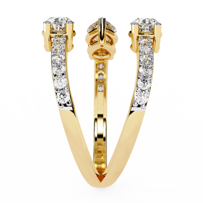 1.34Ct Pear And Round Cut Diamond Bypass Stunning Vintage Inspired Elegant Open Ring Gift For Women's - HIGHCARAT DIAMONDS