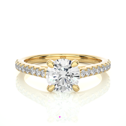 1.36 CT Round Cut Lab Grown Diamond Hidden Halo Set Wedding Ring For Anniversary - HIGHCARAT DIAMONDS