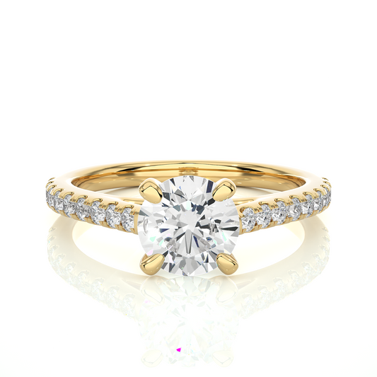 1.36 CT Round Cut Lab Grown Diamond Hidden Halo Set Wedding Ring For Anniversary - HIGHCARAT DIAMONDS
