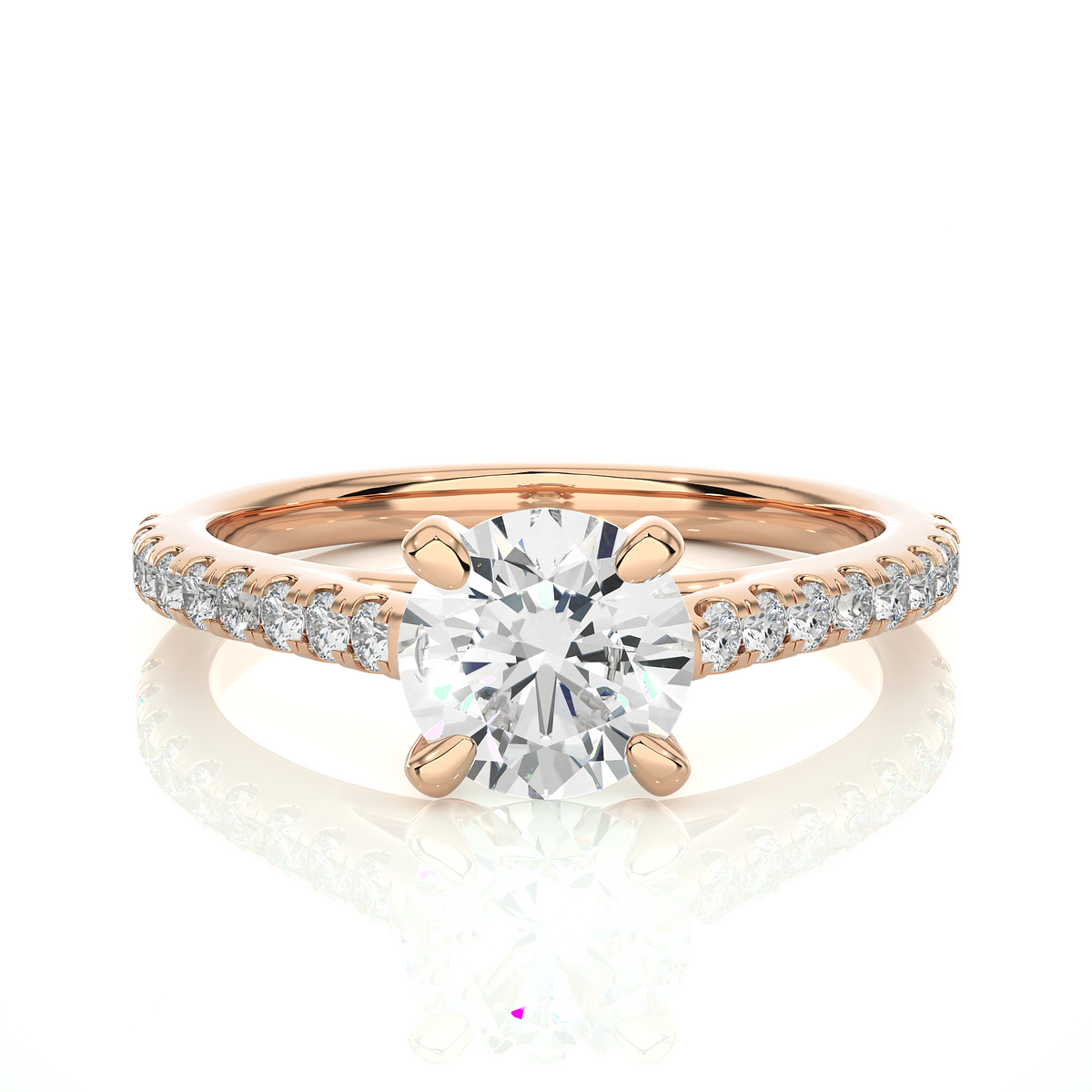 1.36 CT Round Cut Lab Grown Diamond Hidden Halo Set Wedding Ring For Anniversary - HIGHCARAT DIAMONDS