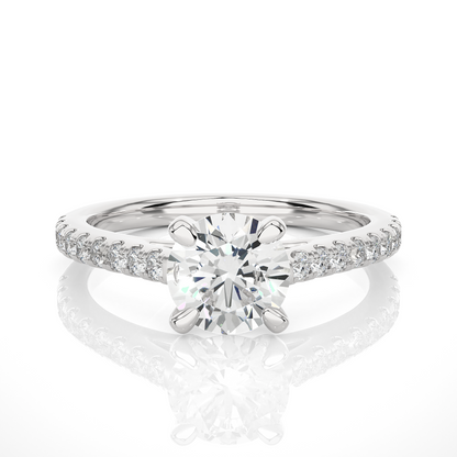 1.36 CT Round Cut Lab Grown Diamond Hidden Halo Set Wedding Ring For Anniversary - HIGHCARAT DIAMONDS