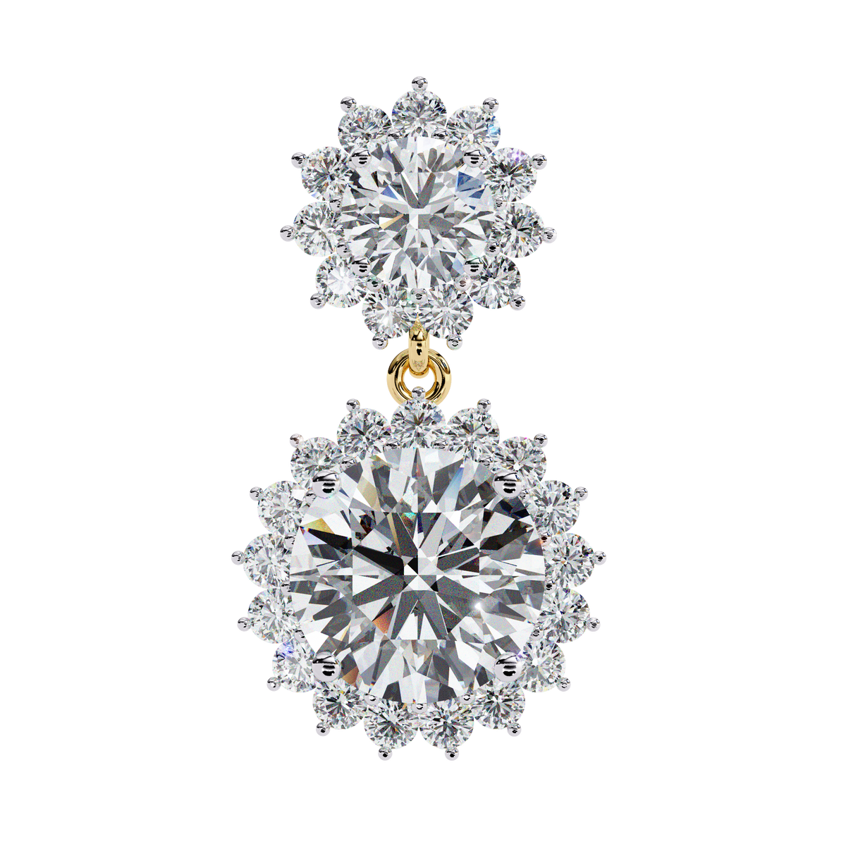 1.37Ct Round Cut Lab Grown Diamond Flower Shape Antique Elegant Classic Dainty Perfect Drop Earring For Gift - HIGHCARAT DIAMONDS