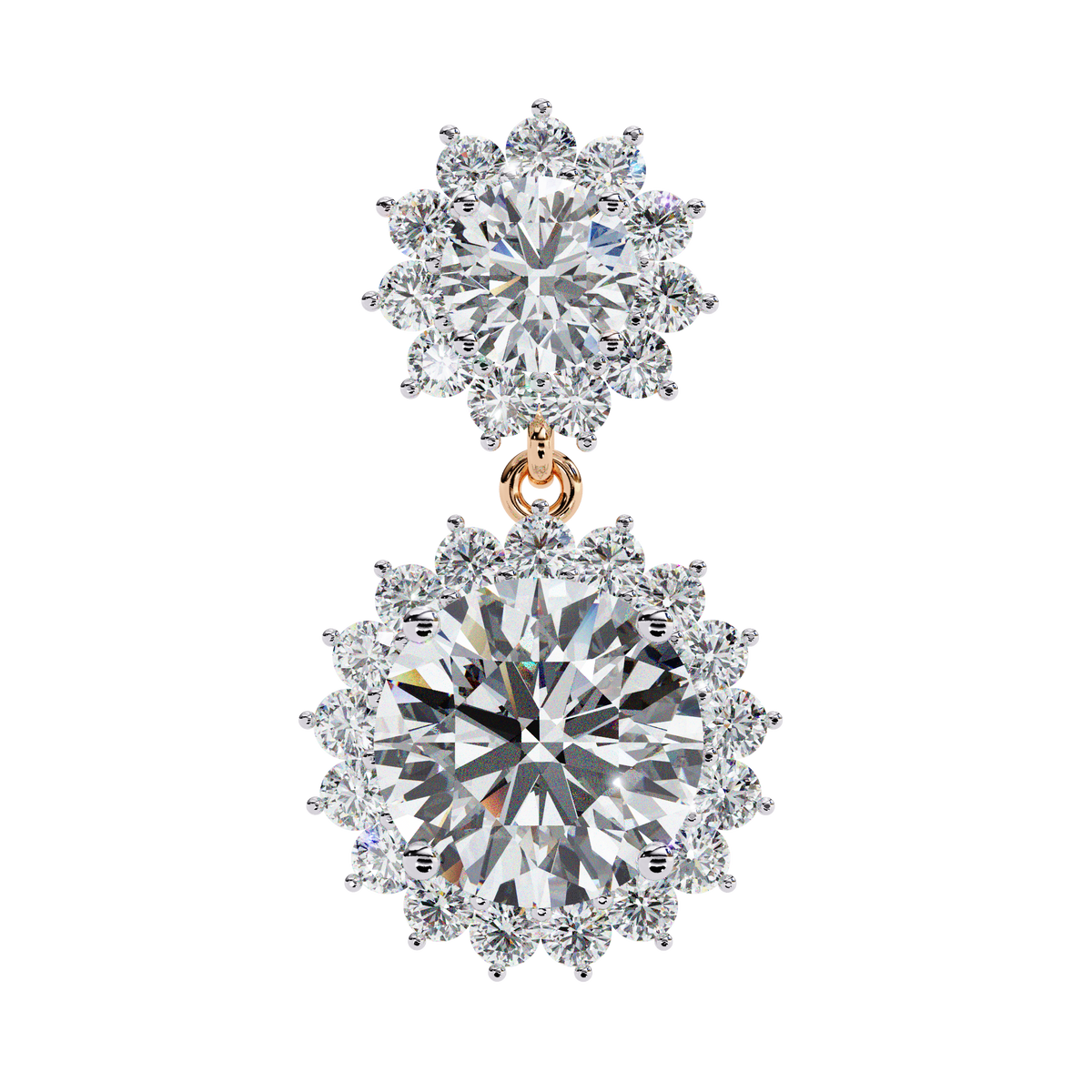 1.37Ct Round Cut Lab Grown Diamond Flower Shape Antique Elegant Classic Dainty Perfect Drop Earring For Gift - HIGHCARAT DIAMONDS