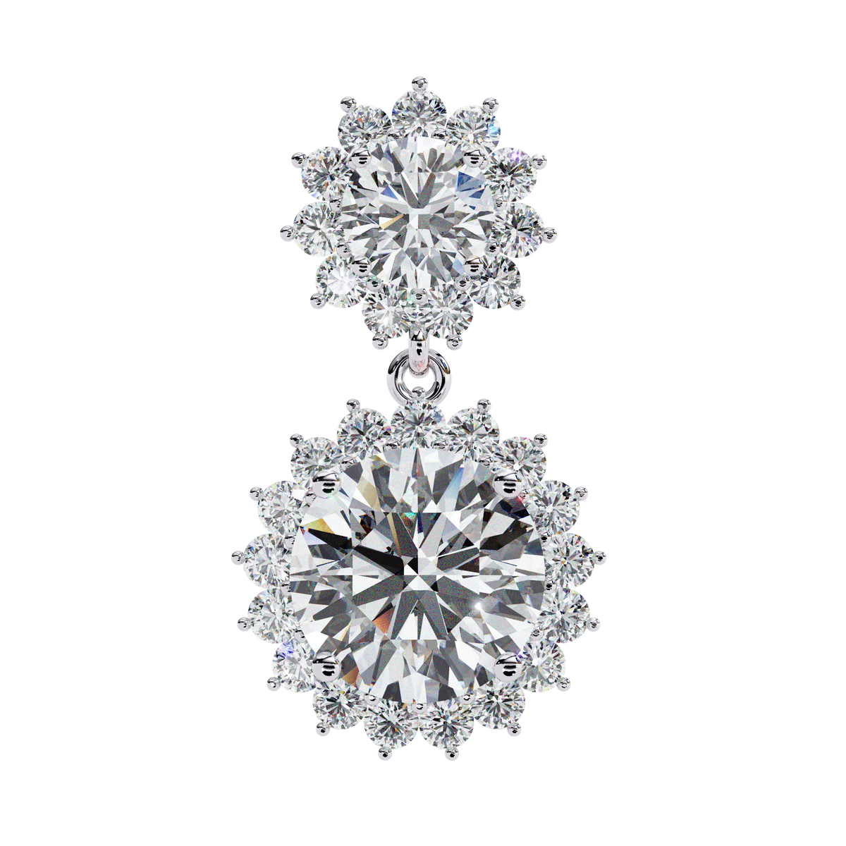 1.37Ct Round Cut Lab Grown Diamond Flower Shape Antique Elegant Classic Dainty Perfect Drop Earring For Gift - HIGHCARAT DIAMONDS