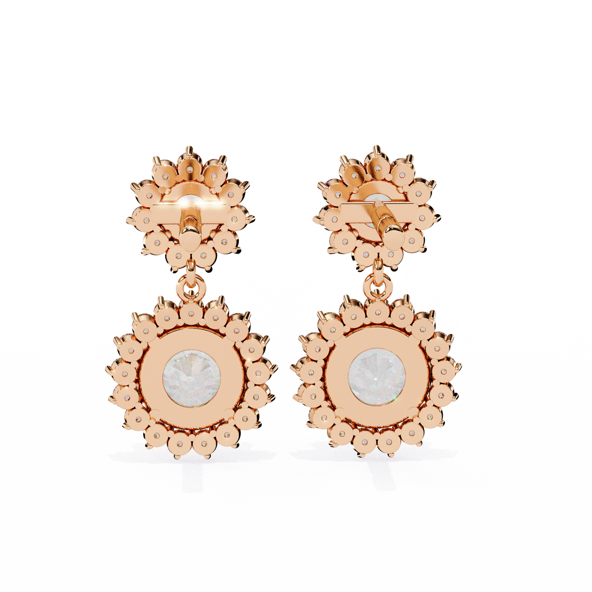 1.37Ct Round Cut Lab Grown Diamond Flower Shape Antique Elegant Classic Dainty Perfect Drop Earring For Gift - HIGHCARAT DIAMONDS