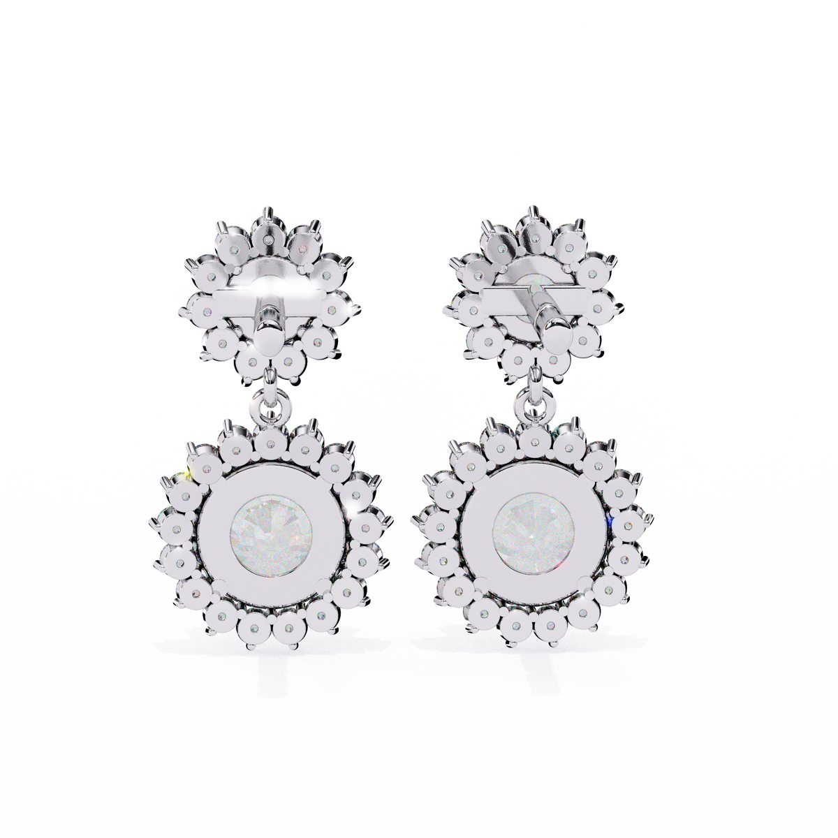 1.37Ct Round Cut Lab Grown Diamond Flower Shape Antique Elegant Classic Dainty Perfect Drop Earring For Gift - HIGHCARAT DIAMONDS