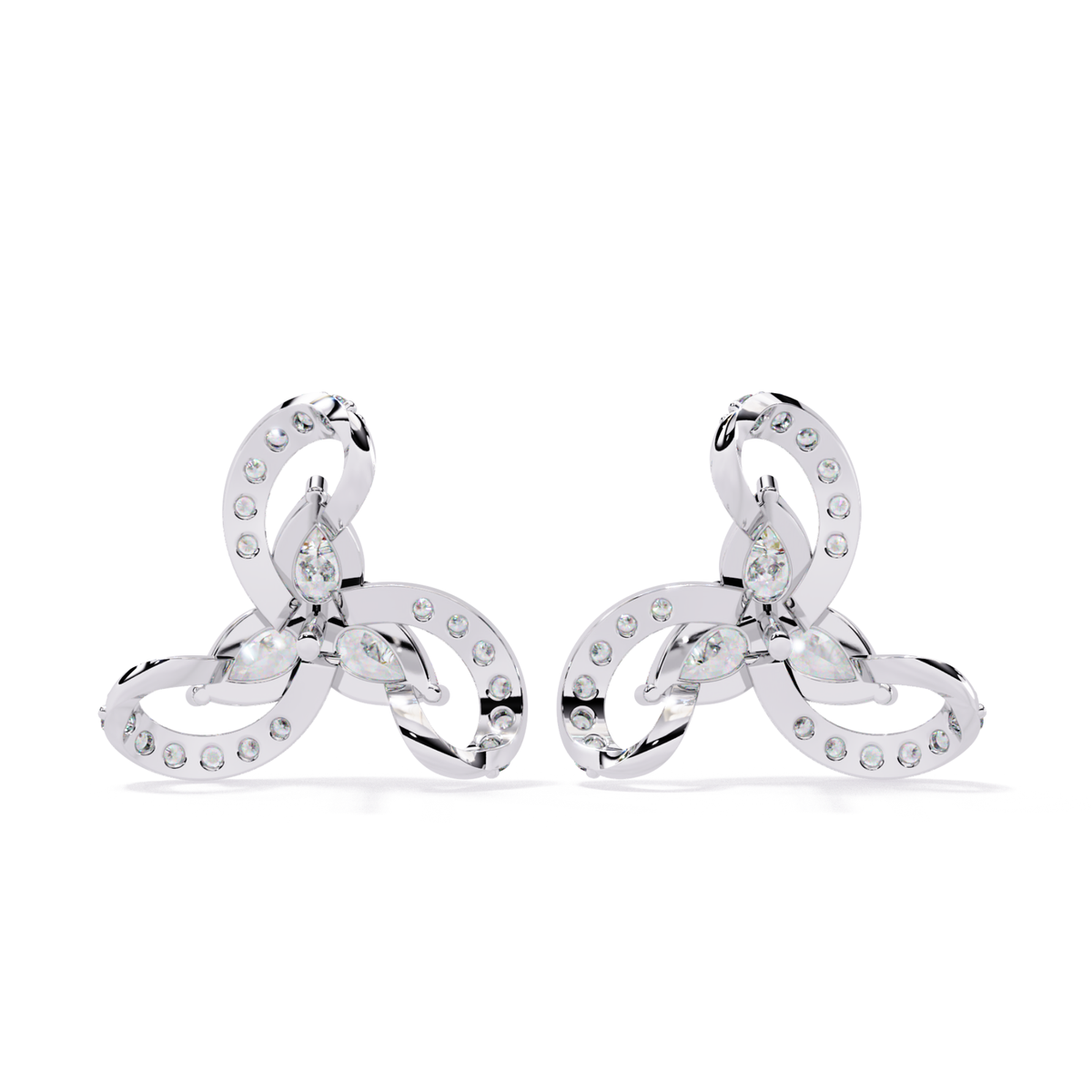 1.38 Ct Pear & Round Cut Lab Grown Diamond Earrings - HIGHCARAT DIAMONDS