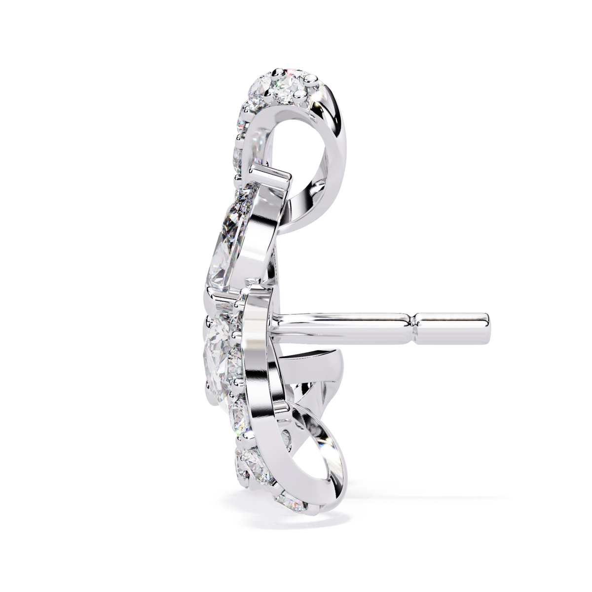 1.38 Ct Pear & Round Cut Lab Grown Diamond Earrings - HIGHCARAT DIAMONDS