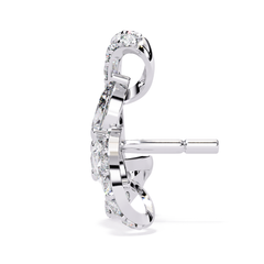 1.38 Ct Lab Grown Diamond Earrings Side Angle View
