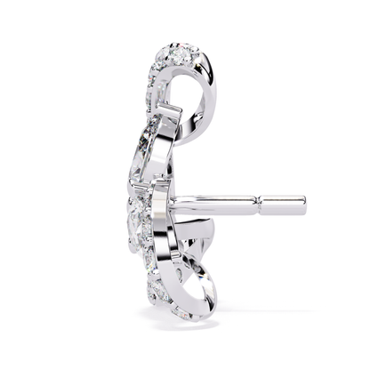 1.38 Ct Lab Grown Diamond Earrings Side Angle View