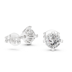1.40 Ct Cushion Cut Lab Grown Diamond 4 Prong Earrings