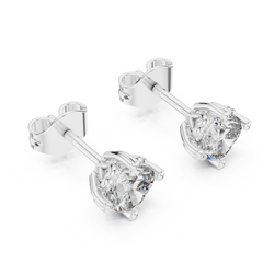1.40 Ct Cushion Cut Lab Grown Diamond 4 Prong Earrings