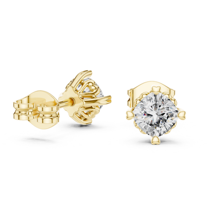 1.40 Ct Cushion Cut Lab Grown Diamond 4 Prong Earrings