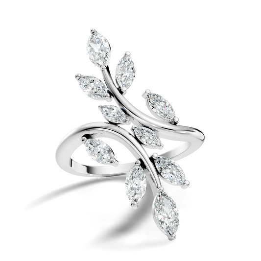 1.40Ct Marquise Cut Lab grown & Natural Diamond Unique Minimalist Vintage Party Wear Ring For Her - HIGHCARAT DIAMONDS