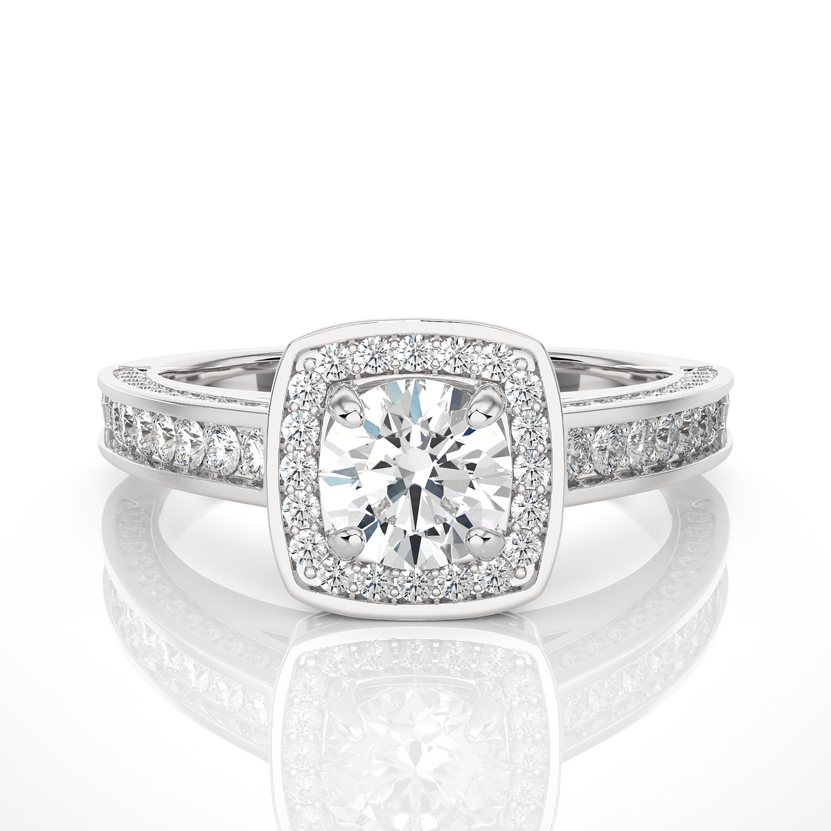 1.41 Carat Round Lab Grown Diamond Ring For her 14-18 K Solid Gold Accented Perfect for Wedding Ring - HIGHCARAT DIAMONDS