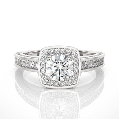 1.41 Carat Round Lab Grown Diamond Ring For her 14-18 K Solid Gold Accented Perfect for Wedding Ring - HIGHCARAT DIAMONDS