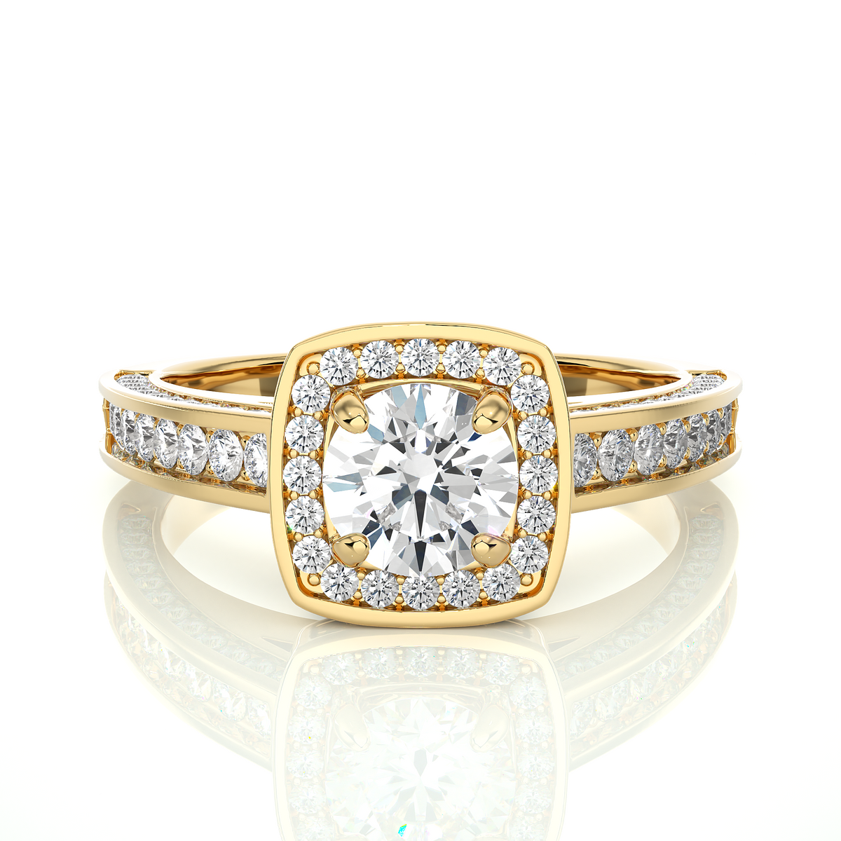 1.41 Carat Round Lab Grown Diamond Ring For her 14-18 K Solid Gold Accented Perfect for Wedding Ring - HIGHCARAT DIAMONDS