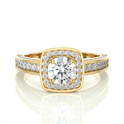 1.41 Carat Round Lab Grown Diamond Ring For her 14-18 K Solid Gold Accented Perfect for Wedding Ring - HIGHCARAT DIAMONDS