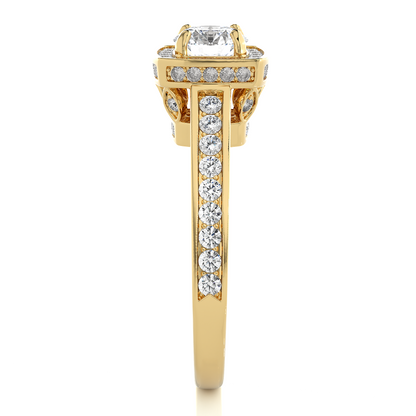1.41 Carat Round Lab Grown Diamond Ring For her 14-18 K Solid Gold Accented Perfect for Wedding Ring - HIGHCARAT DIAMONDS