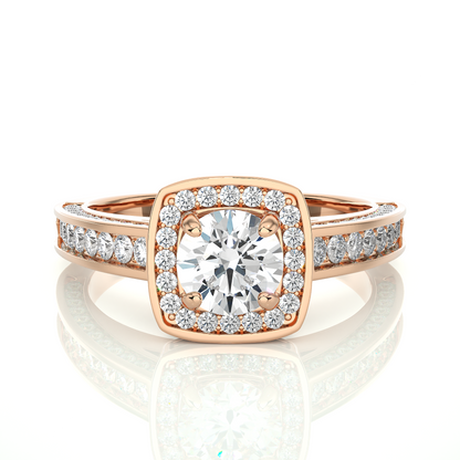 1.41 Carat Round Lab Grown Diamond Ring For her 14-18 K Solid Gold Accented Perfect for Wedding Ring - HIGHCARAT DIAMONDS