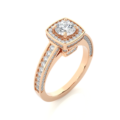 1.41 Carat Round Lab Grown Diamond Ring For her 14-18 K Solid Gold Accented Perfect for Wedding Ring - HIGHCARAT DIAMONDS