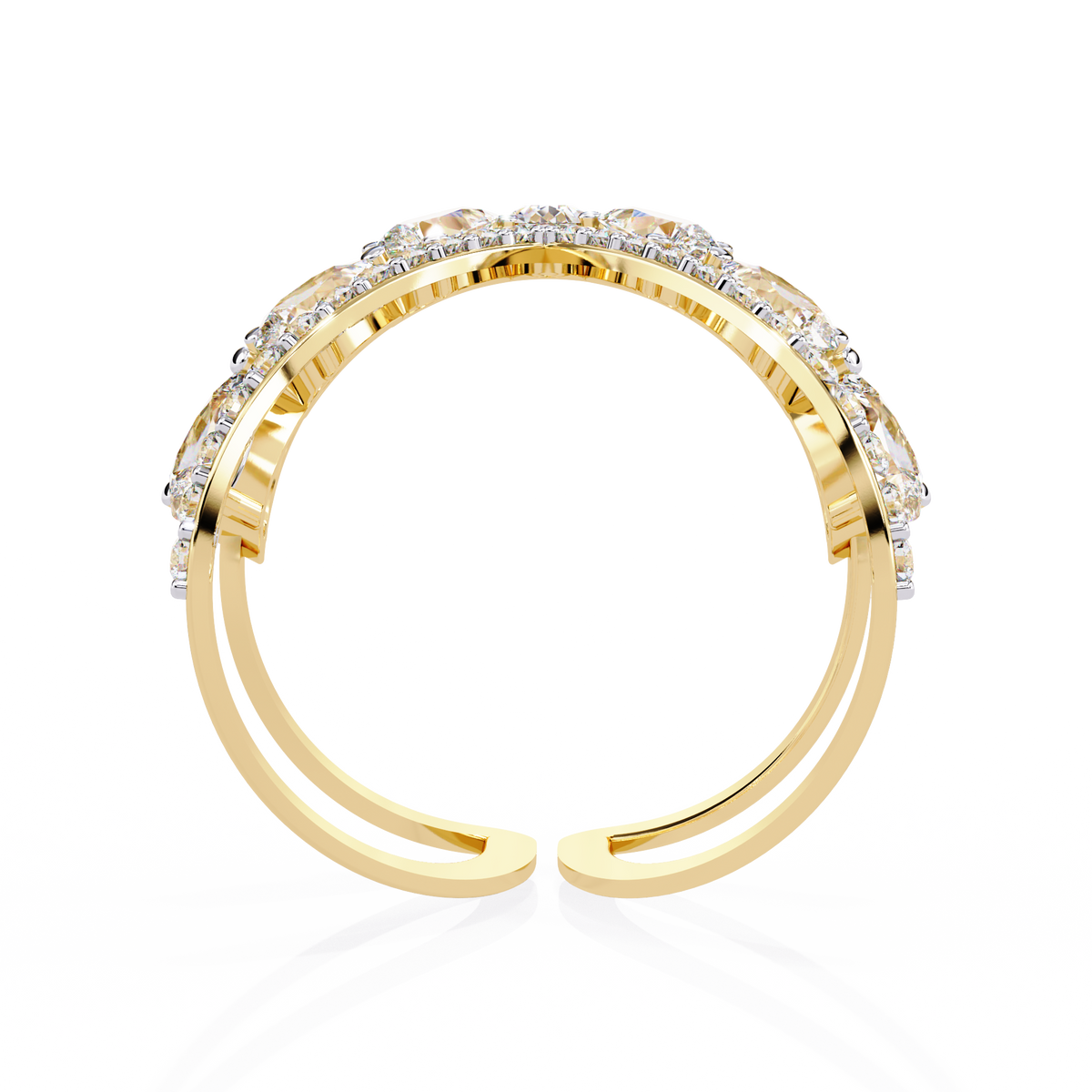 1.42Ct Pear And Round Cut Diamond Antique Inspired Two Row Cluster Vintage Classic Engagement Ring - HIGHCARAT DIAMONDS