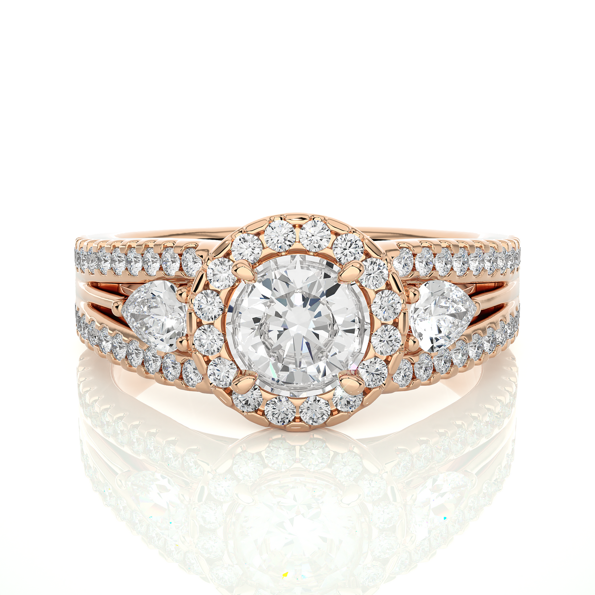 1.43 CT Pear Cut Top Grade Labgrown Diamond Ring Unique Delicate Stacking Wedding Ring Gift For Her - HIGHCARAT DIAMONDS