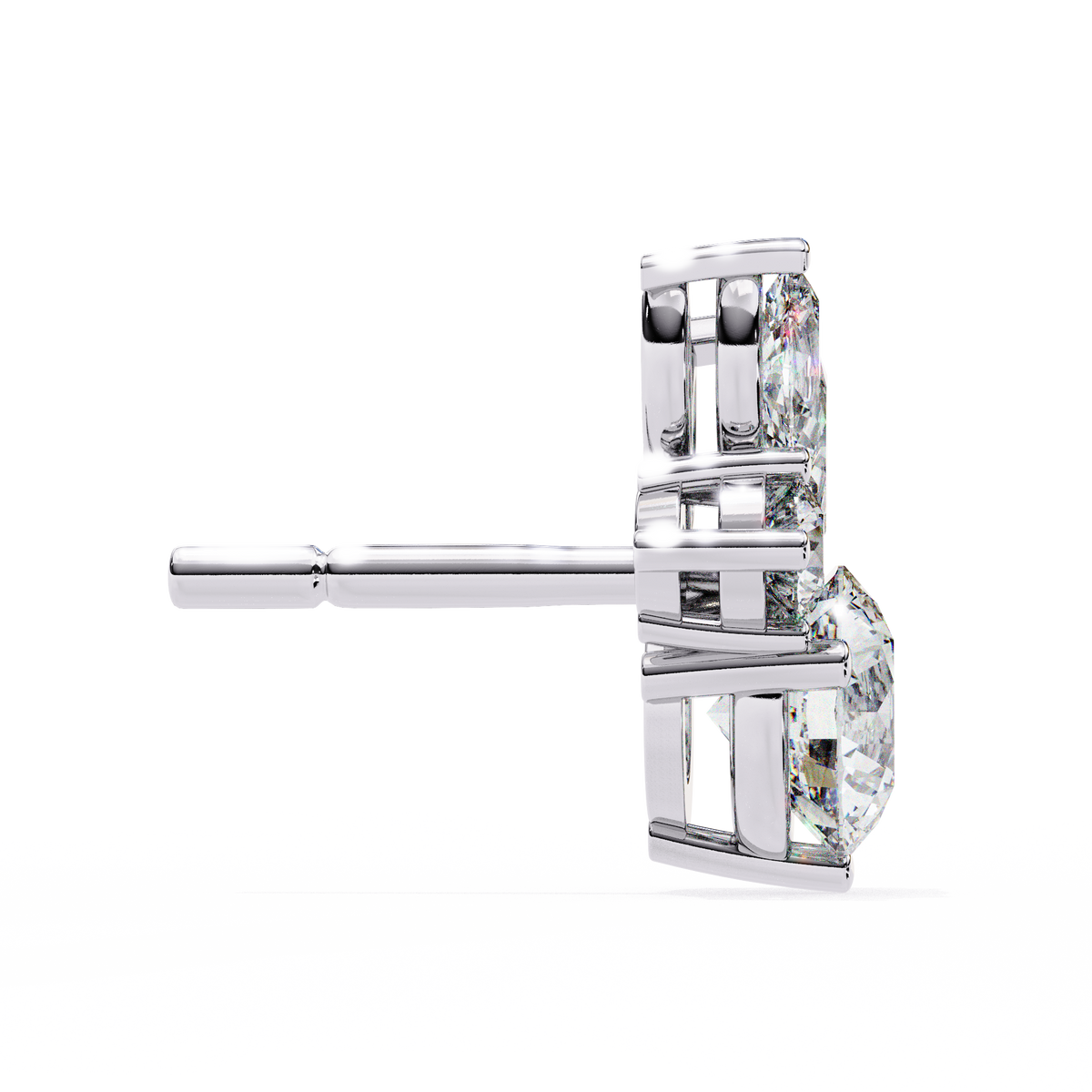 1.43Ct Round And Marquise Cut Diamond Unique Elegant Prong Set Cluster Stunning Dainty Stud Earring For Women's - HIGHCARAT DIAMONDS
