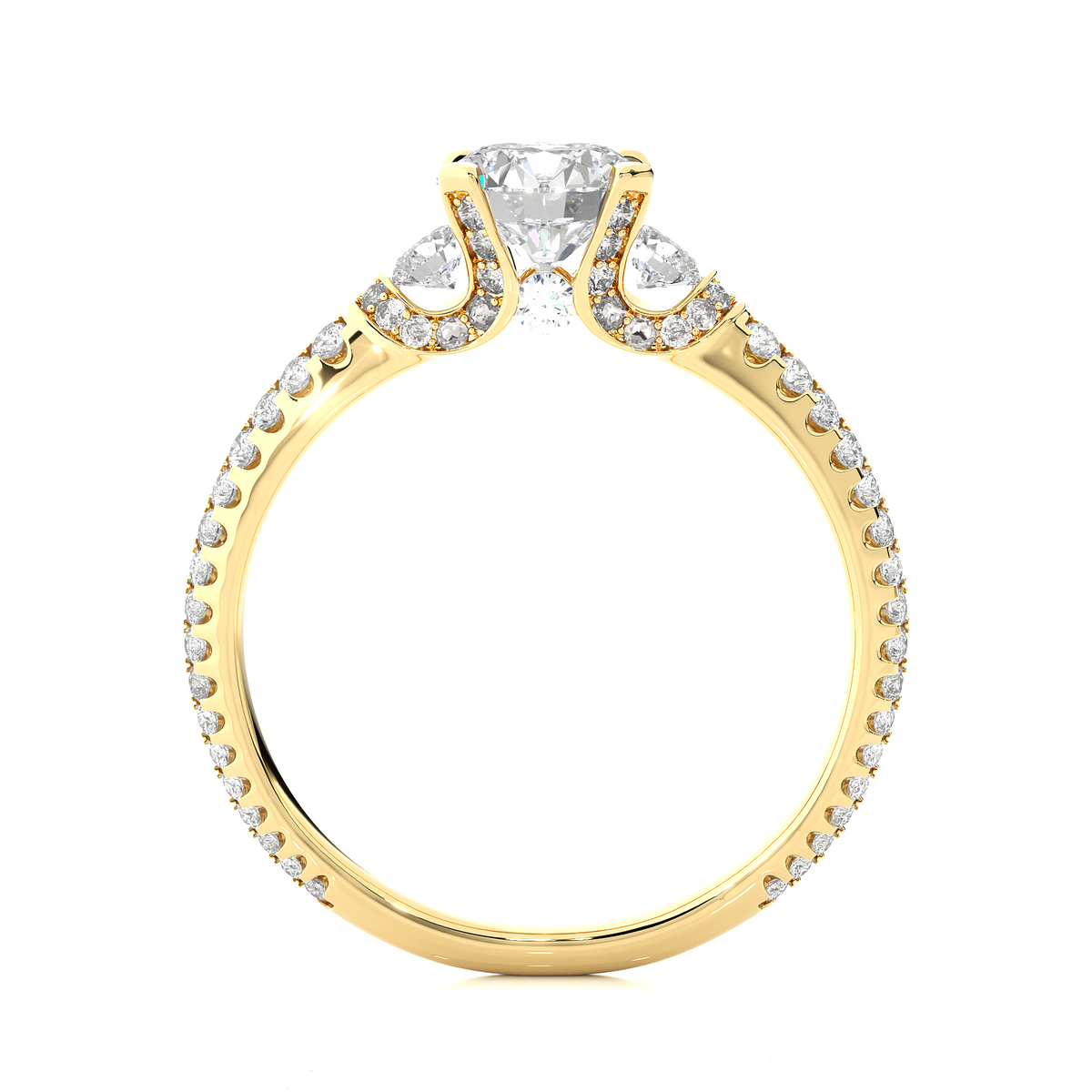 1.44 Carat Round Diamond Lab Grown Diamond Ring with Three Stones Diamond  Ring To Her birthday - HIGHCARAT DIAMONDS