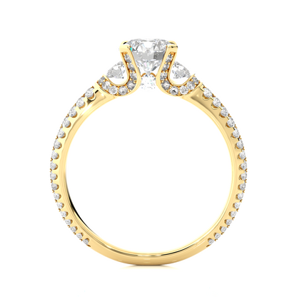 1.44 Carat Round Diamond Lab Grown Diamond Ring with Three Stones Diamond  Ring To Her birthday - HIGHCARAT DIAMONDS