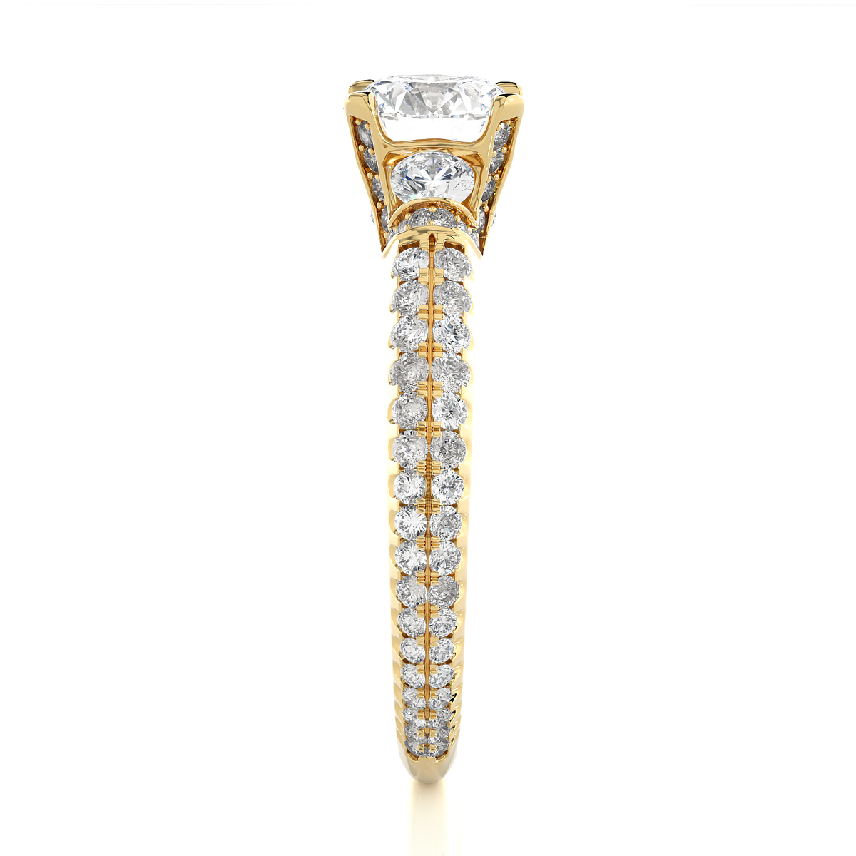 1.44 Carat Round Diamond Lab Grown Diamond Ring with Three Stones Diamond  Ring To Her birthday - HIGHCARAT DIAMONDS