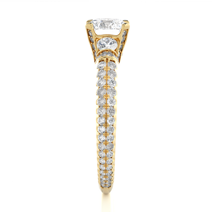 1.44 Carat Round Diamond Lab Grown Diamond Ring with Three Stones Diamond  Ring To Her birthday - HIGHCARAT DIAMONDS