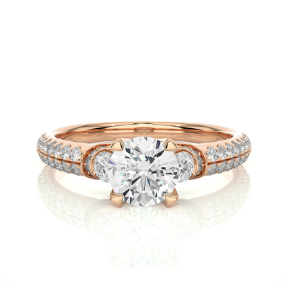 1.44 Carat Round Diamond Lab Grown Diamond Ring with Three Stones Diamond  Ring To Her birthday - HIGHCARAT DIAMONDS