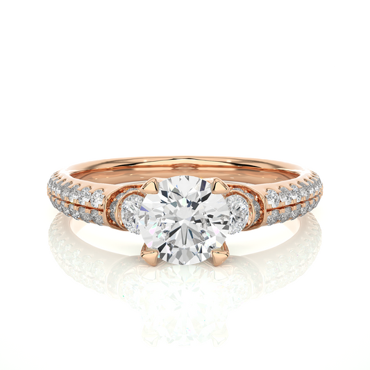 1.44 Carat Round Diamond Lab Grown Diamond Ring with Three Stones Diamond  Ring To Her birthday - HIGHCARAT DIAMONDS