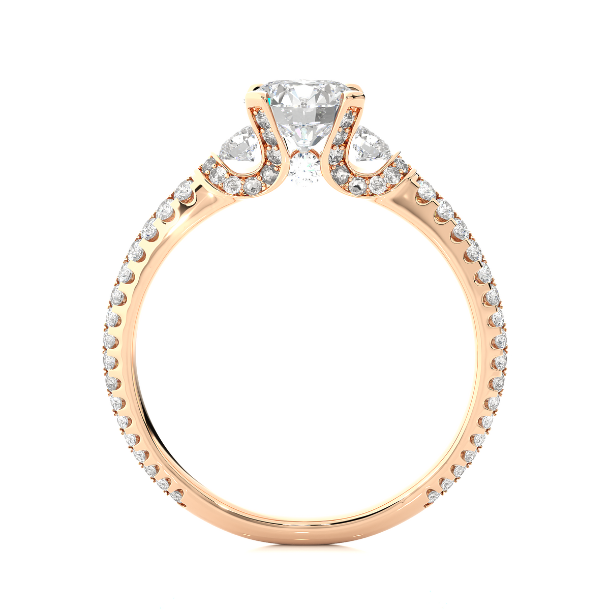 1.44 Carat Round Diamond Lab Grown Diamond Ring with Three Stones Diamond  Ring To Her birthday - HIGHCARAT DIAMONDS