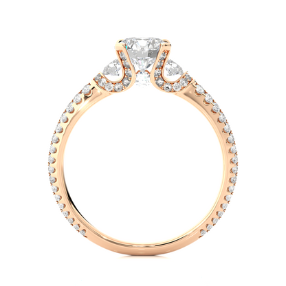 1.44 Carat Round Diamond Lab Grown Diamond Ring with Three Stones Diamond  Ring To Her birthday - HIGHCARAT DIAMONDS