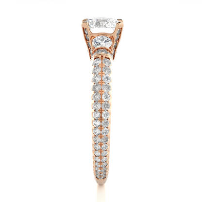 1.44 Carat Round Diamond Lab Grown Diamond Ring with Three Stones Diamond  Ring To Her birthday - HIGHCARAT DIAMONDS