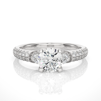 1.44 Carat Round Diamond Lab Grown Diamond Ring with Three Stones Diamond  Ring To Her birthday - HIGHCARAT DIAMONDS