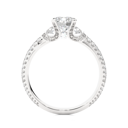 1.44 Carat Round Diamond Lab Grown Diamond Ring with Three Stones Diamond  Ring To Her birthday - HIGHCARAT DIAMONDS