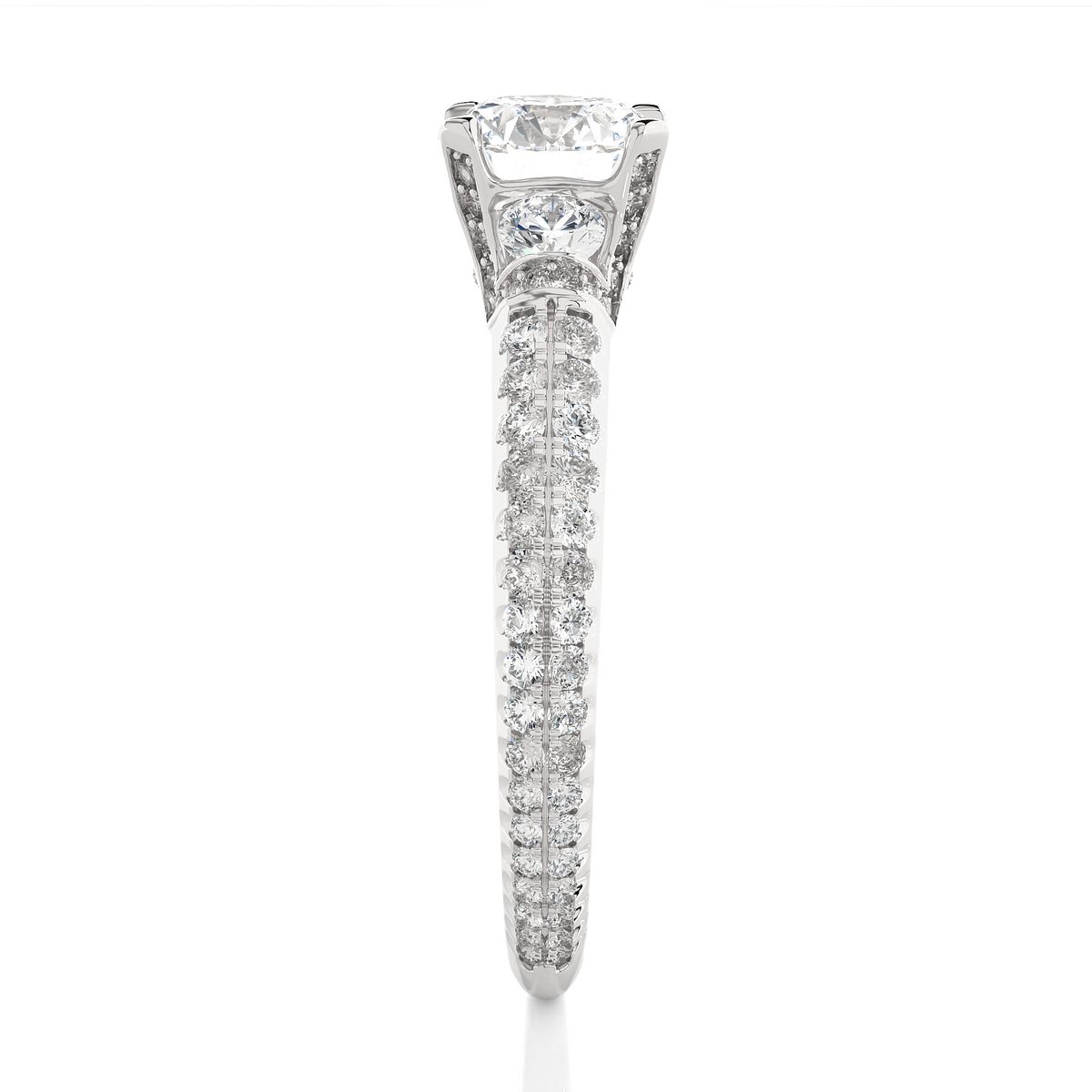 1.44 Carat Round Diamond Lab Grown Diamond Ring with Three Stones Diamond  Ring To Her birthday - HIGHCARAT DIAMONDS