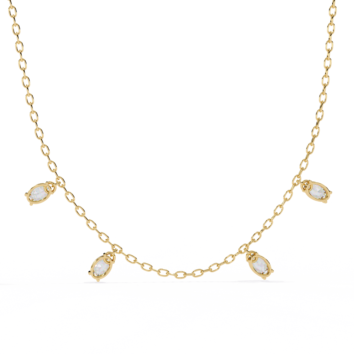 1.45 Carat Oval Cut Lab Grown Diamond 10K Solid Rose Gold Unique Vintage Party Wear Necklace Gift for Her Birthday - HIGHCARAT DIAMONDS