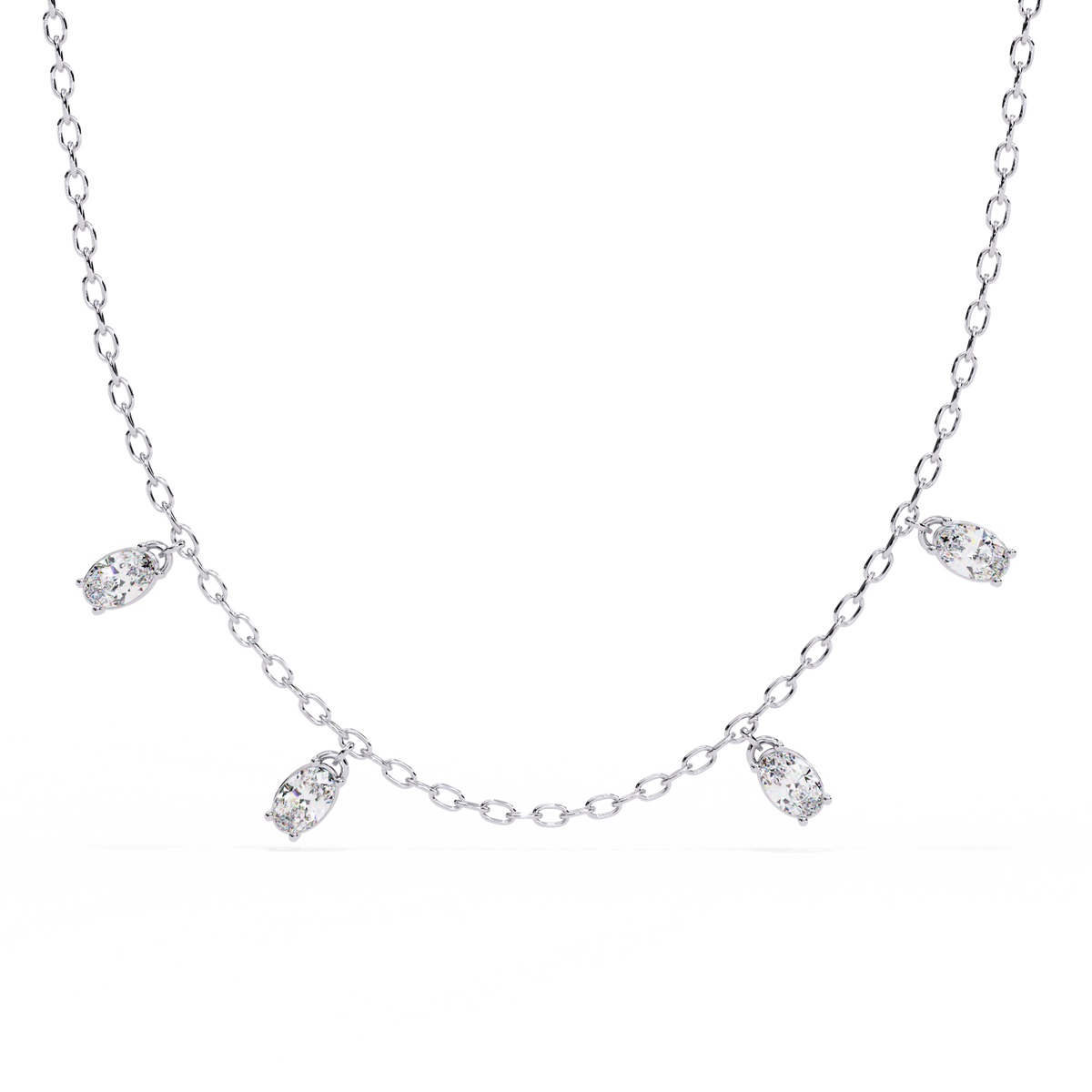 1.45 Carat Oval Cut Lab Grown Diamond 10K Solid Rose Gold Unique Vintage Party Wear Necklace Gift for Her Birthday - HIGHCARAT DIAMONDS