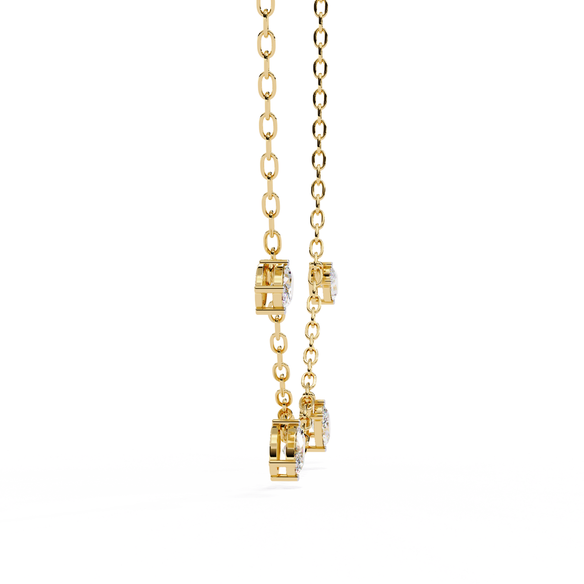 1.45 Carat Oval Cut Lab Grown Diamond 10K Solid Rose Gold Unique Vintage Party Wear Necklace Gift for Her Birthday - HIGHCARAT DIAMONDS
