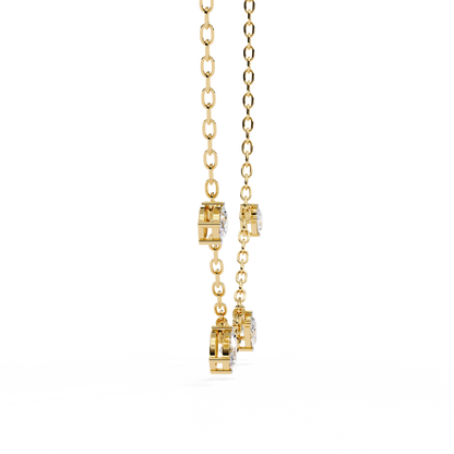 1.45 Carat Oval Cut Lab Grown Diamond 10K Solid Rose Gold Unique Vintage Party Wear Necklace Gift for Her Birthday - HIGHCARAT DIAMONDS