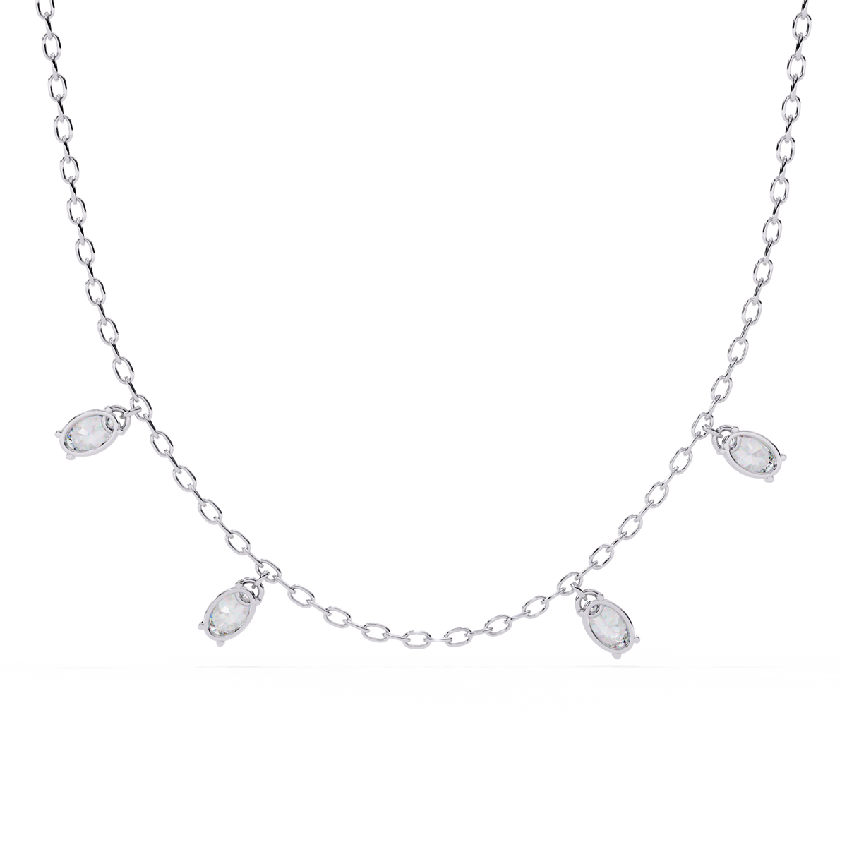 1.45 Carat Oval Cut Lab Grown Diamond 10K Solid Rose Gold Unique Vintage Party Wear Necklace Gift for Her Birthday - HIGHCARAT DIAMONDS