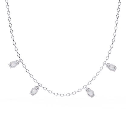 1.45 Carat Oval Cut Lab Grown Diamond 10K Solid Rose Gold Unique Vintage Party Wear Necklace Gift for Her Birthday - HIGHCARAT DIAMONDS