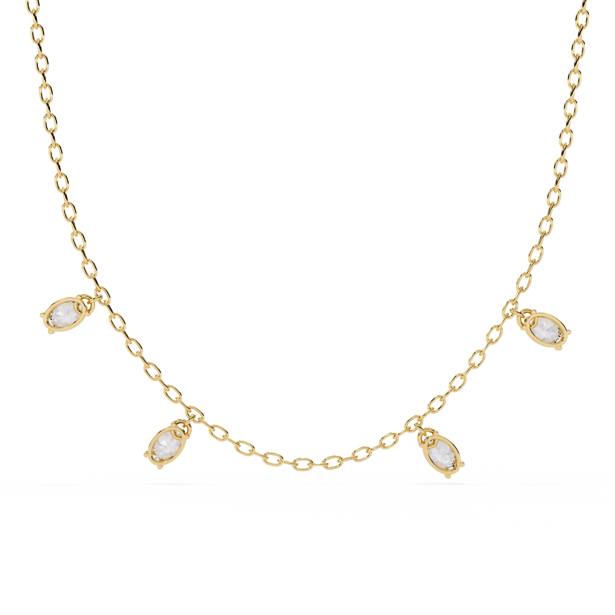 1.45 Carat Oval Cut Lab Grown Diamond 10K Solid Rose Gold Unique Vintage Party Wear Necklace Gift for Her Birthday - HIGHCARAT DIAMONDS