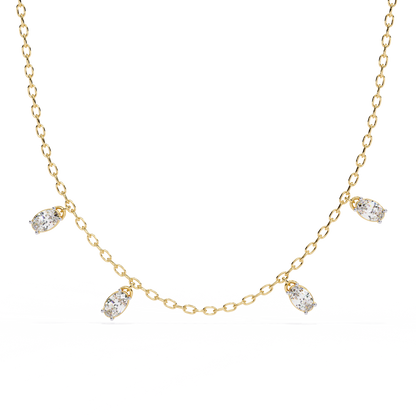 1.45 Carat Oval Cut Lab Grown Diamond 10K Solid Rose Gold Unique Vintage Party Wear Necklace Gift for Her Birthday - HIGHCARAT DIAMONDS