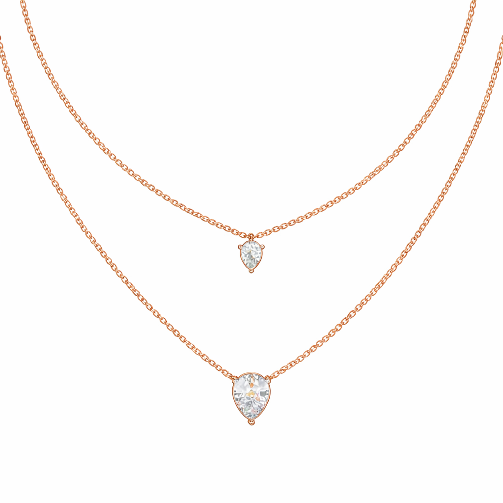 1.46 Ct Pear Cut Lab Grown Diamond Solitaire Unique  Statement Cluster Classic Necklace For birthday - HIGHCARAT DIAMONDS